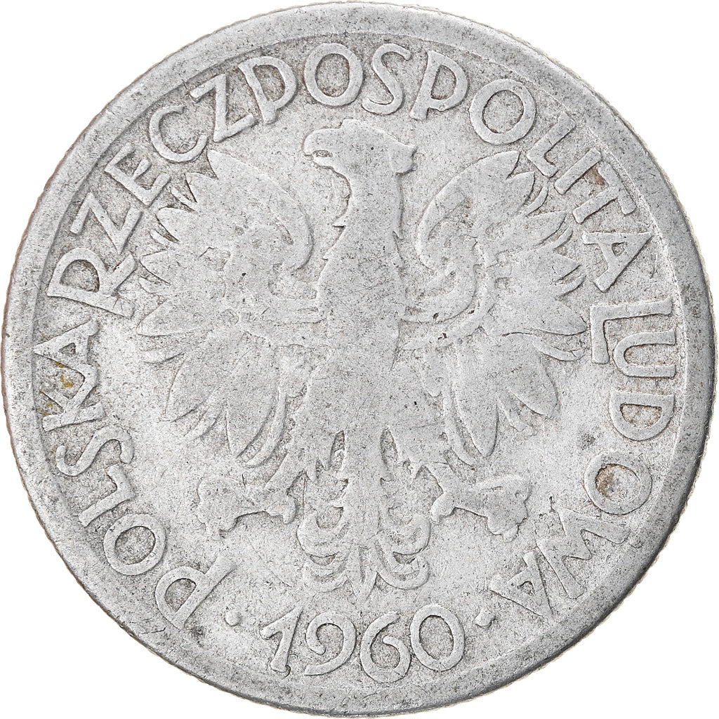 Moneta, Polonia, 2 Zlote, 1960, Warsaw, MB, Alluminio, KM:46