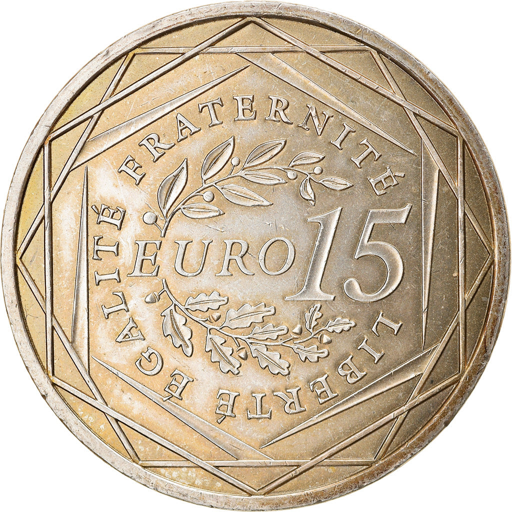 France, 15 Euro, Semeuse, 2008, TTB+, Argent, Gadoury:EU288, KM:1535