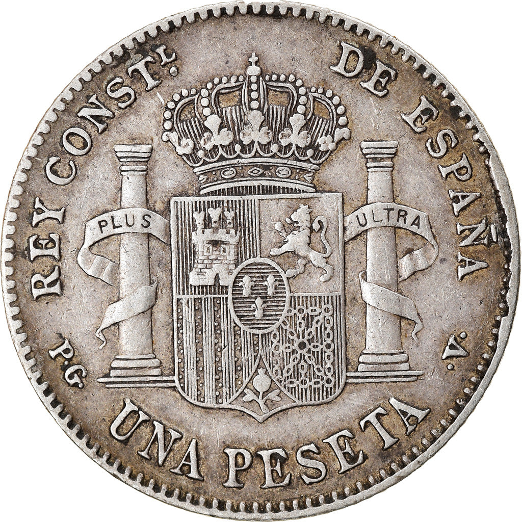 Coin, Spain, Alfonso XIII, Peseta, 1896, EF(40-45), Silver, KM:706