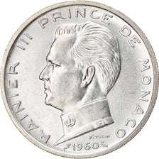 Moneda, Mónaco, Rainier III, 5 Francs, 1960, MBC+, Plata, KM:141