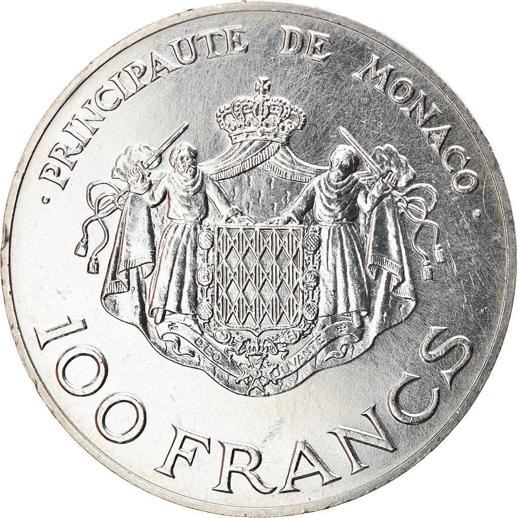 Coin, Monaco, Rainier III, 100 Francs, 1982, AU(55-58), Silver, KM:161
