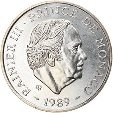 Coin, Monaco, Rainier III, 100 Francs, 1989, MS(63), Silver, KM:164