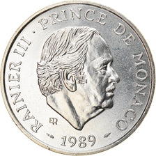 Moneda, Mónaco, Rainier III, 100 Francs, 1989, SC, Plata, KM:164