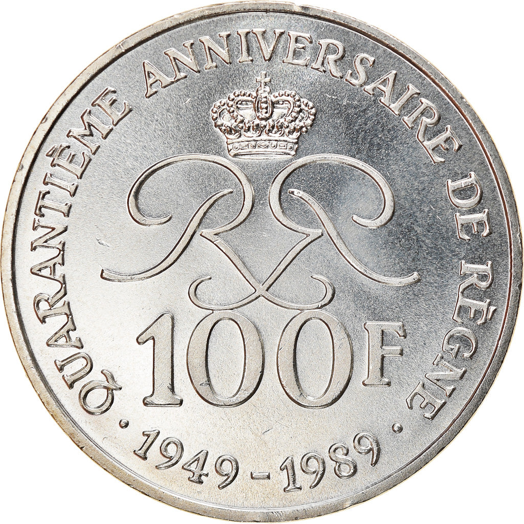 Coin, Monaco, Rainier III, 100 Francs, 1989, MS(63), Silver, KM:164