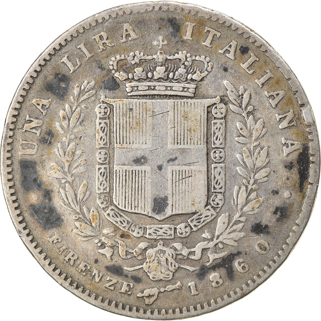 Coin, ITALIAN STATES, EMILIA, Vittorio Emanuele II, Lira, 1860, Florence