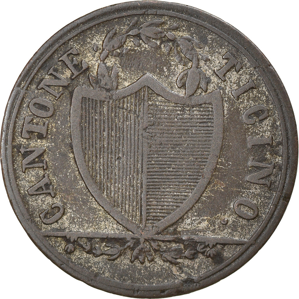 Coin, SWISS CANTONS, TICINO, 3 Soldi, 1841, EF(40-45), Billon, KM:2