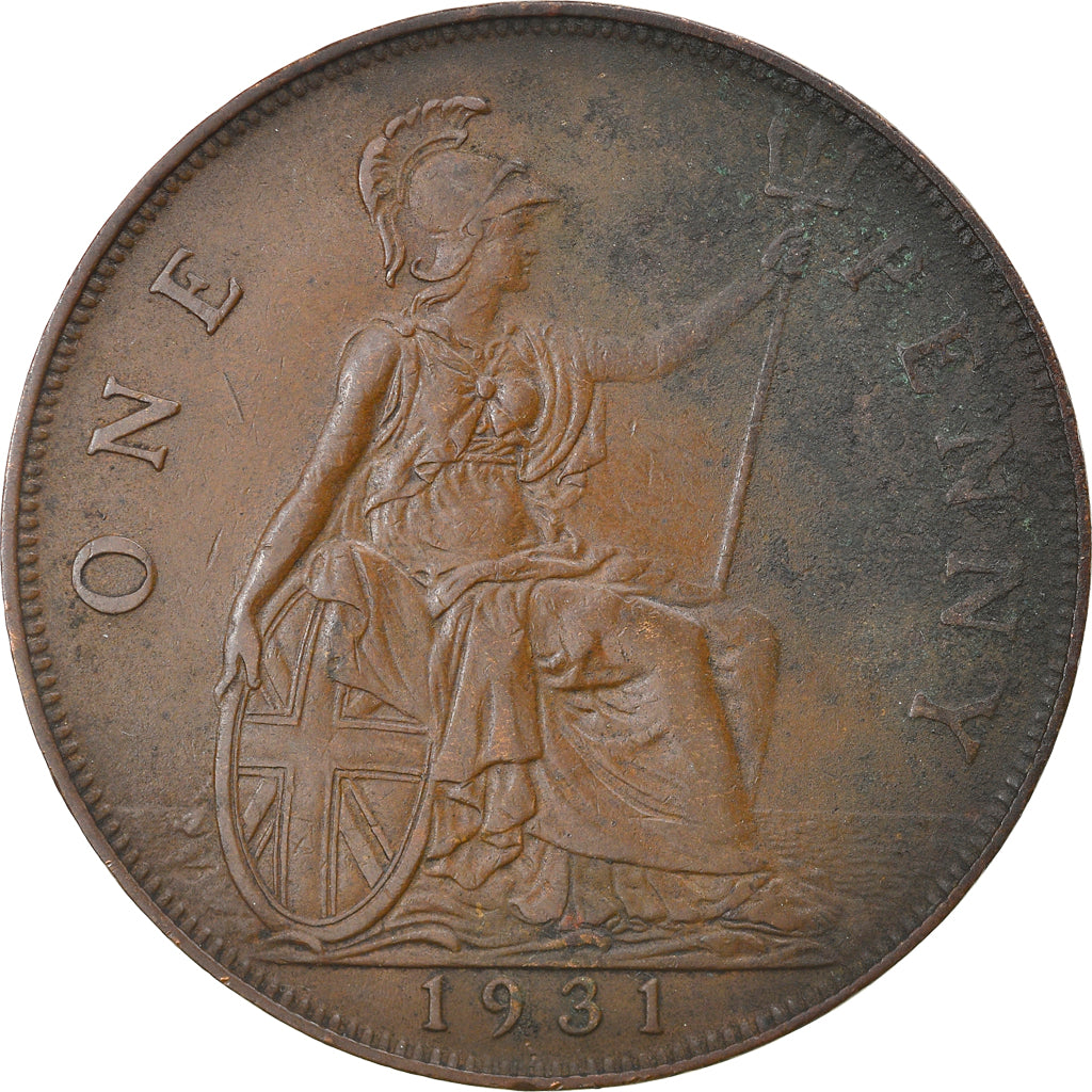 Coin, Great Britain, George V, Penny, 1931, EF(40-45), Bronze, KM:838