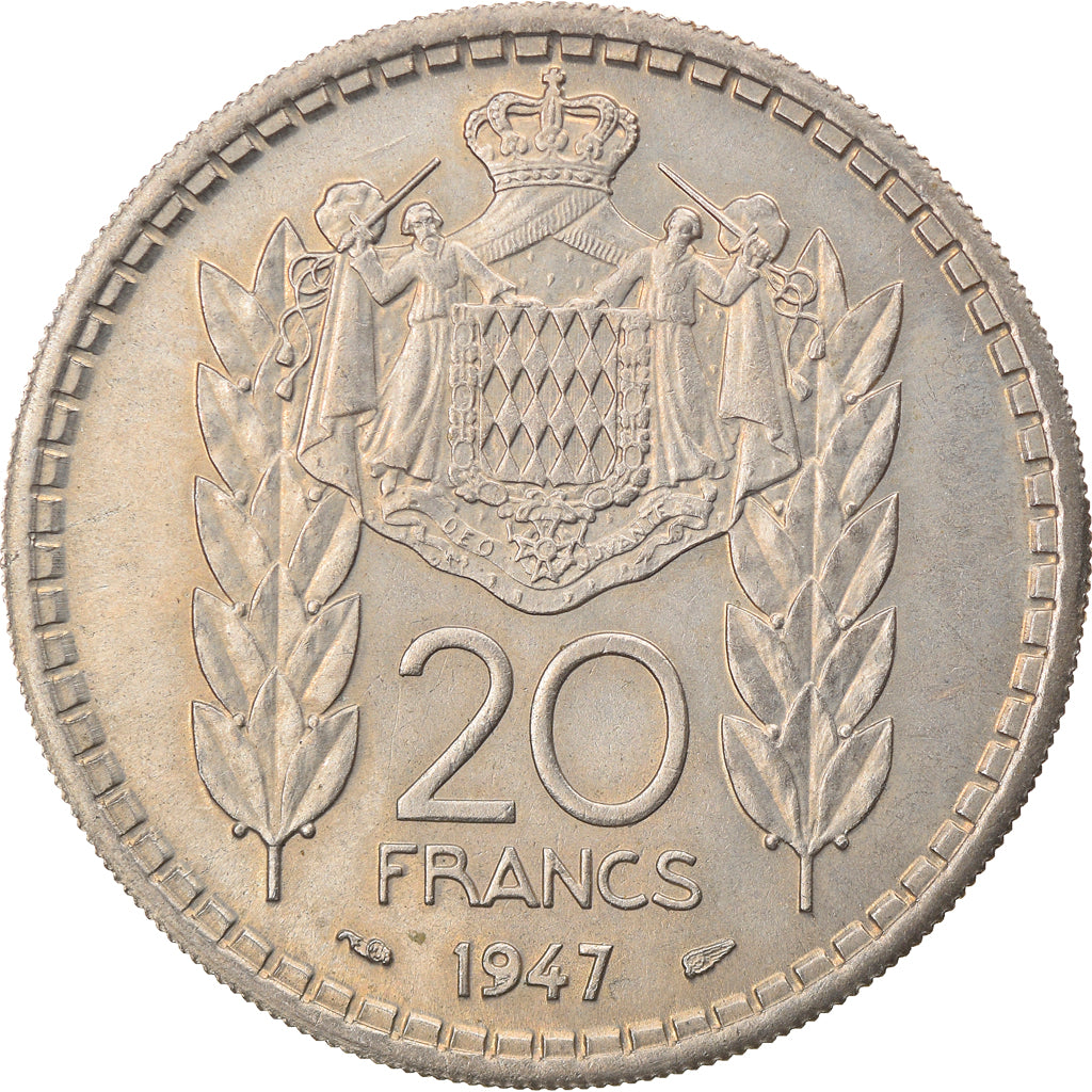 Coin, Monaco, Louis II, 20 Francs, Vingt, 1947, Poissy, EF(40-45)