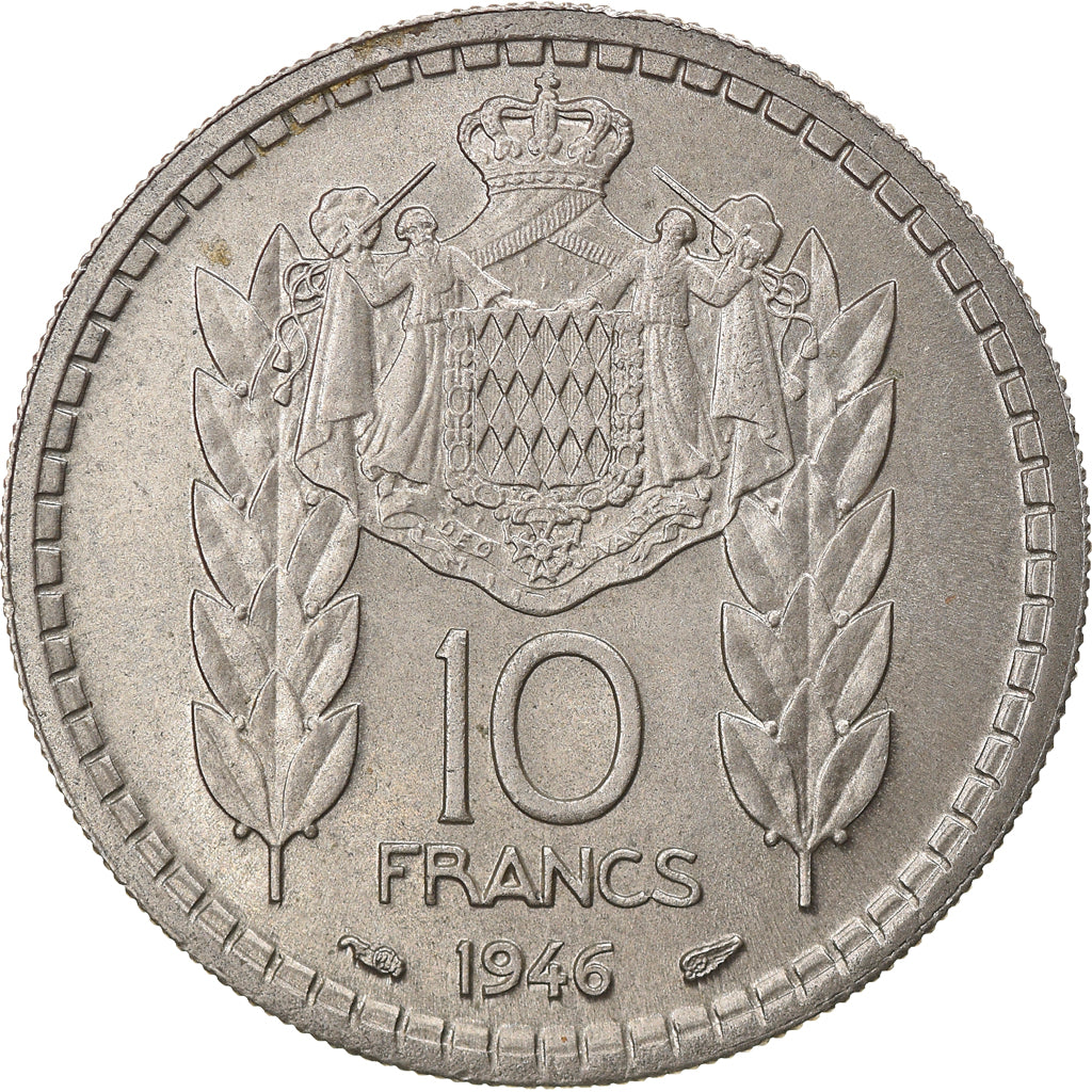 Coin, Monaco, Louis II, 10 Francs, 1946, AU(55-58), Copper-nickel, KM:123