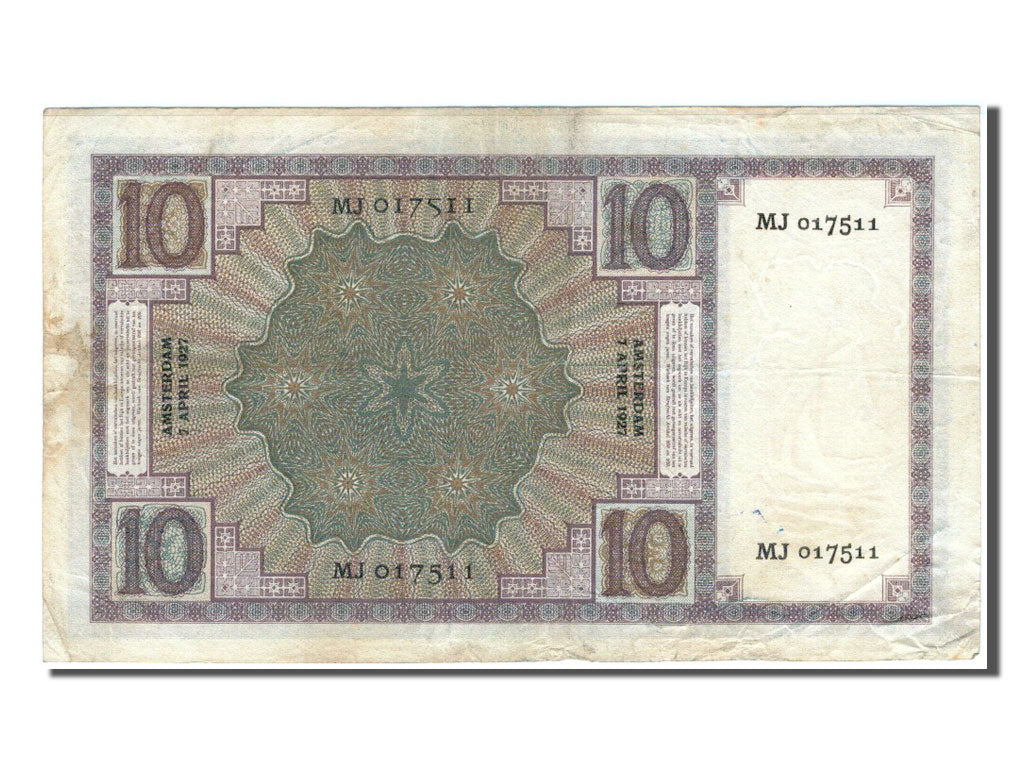 Paesi Bassi, 10 Gulden, 1927, BB