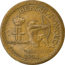 Monnaie, Monaco, Louis II, 50 Centimes, 1924, Poissy, TB+, Aluminum-Bronze