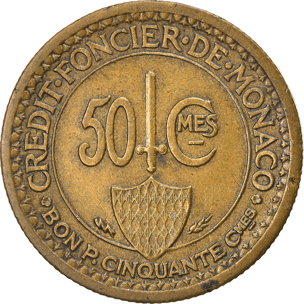 Monnaie, Monaco, Louis II, 50 Centimes, 1926, Poissy, TB+, Aluminum-Bronze