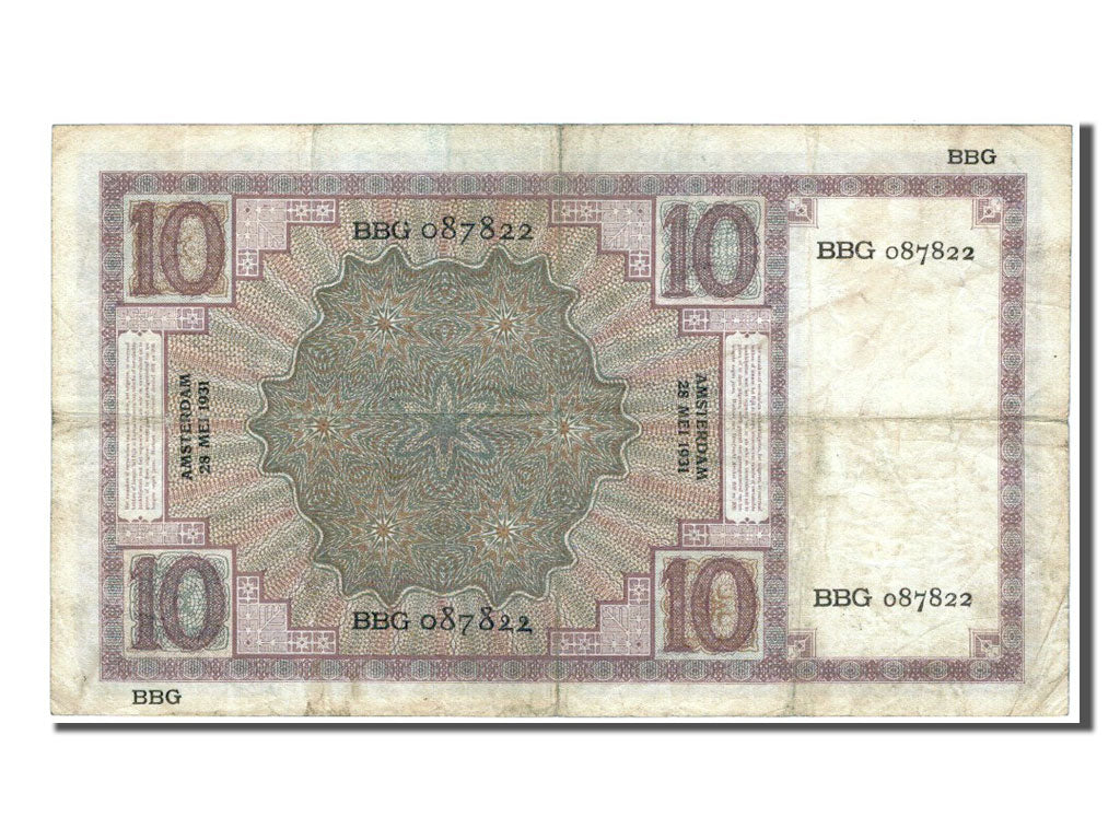 Netherlands, 10 Gulden, 1931, EF(40-45), BBG