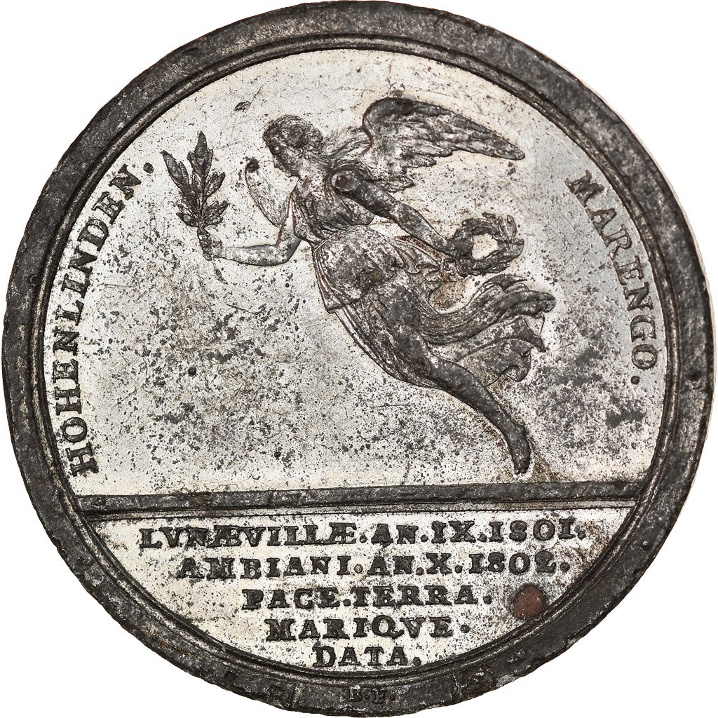 França, Medal, Napoleon Ier , Bataille de Marengo, História, 1802, Bückle