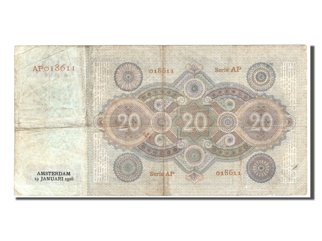 Paesi Bassi, 20 Gulden, 1926, MB+