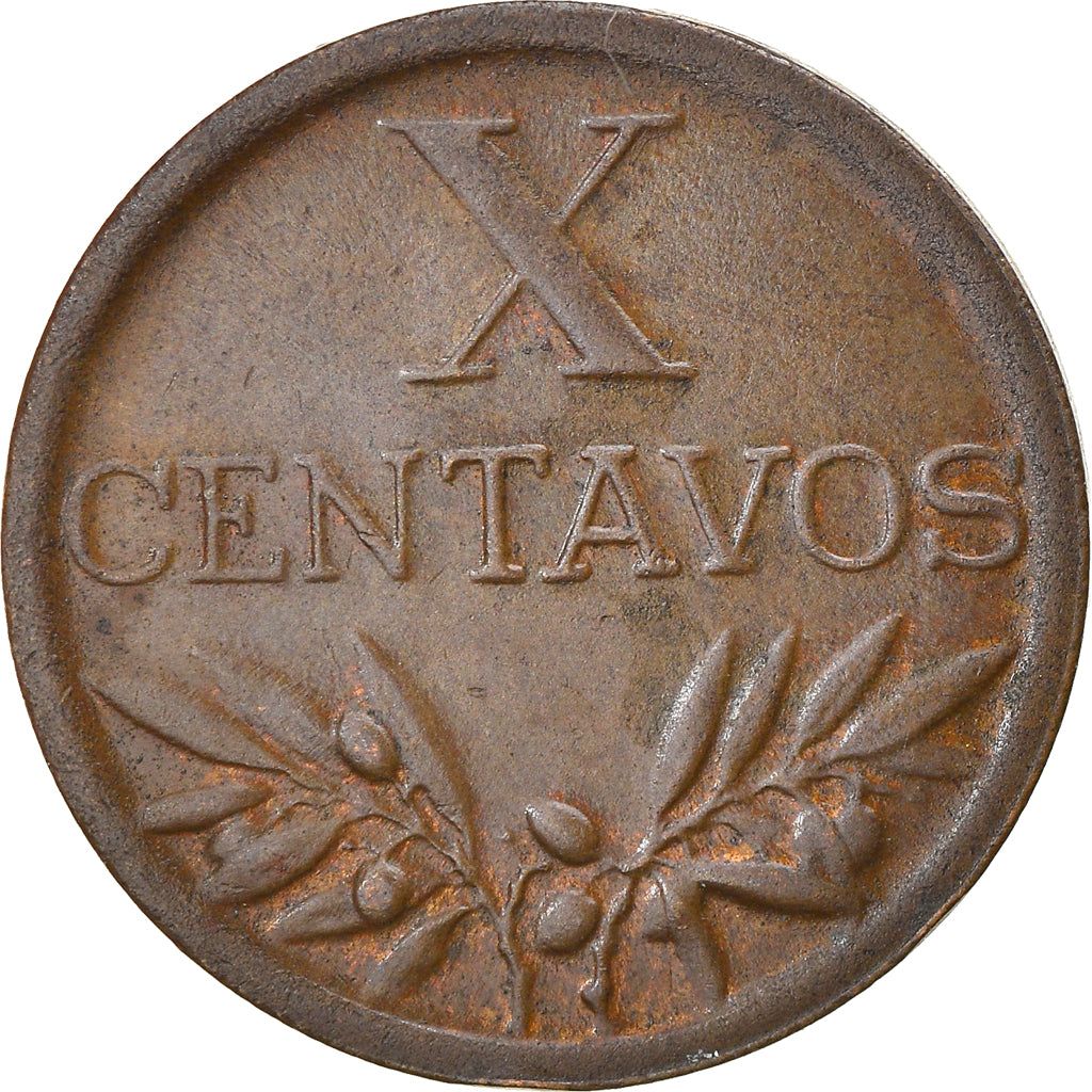 Coin, Portugal, 10 Centavos, 1949, EF(40-45), Bronze, KM:583