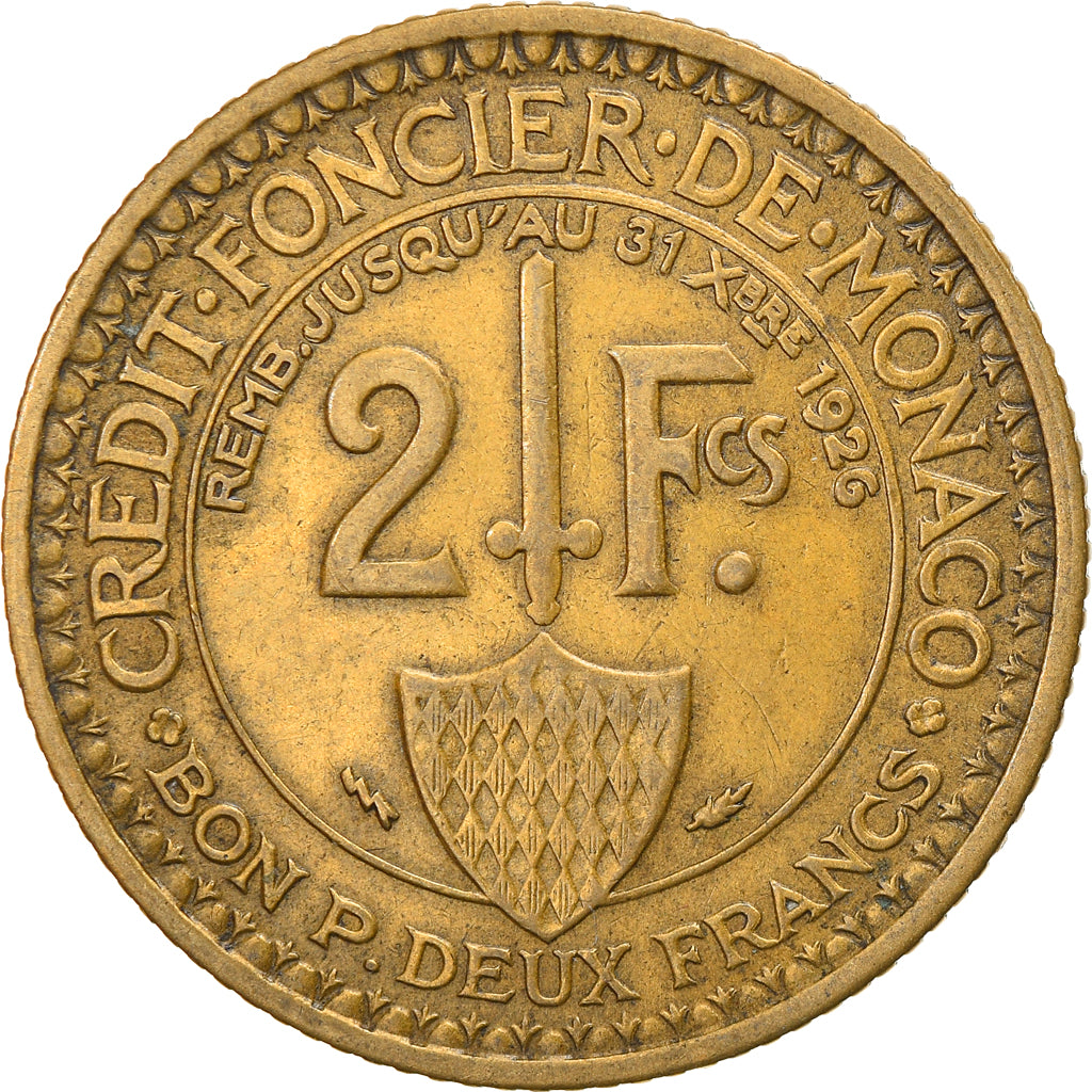 Münze, Monaco, Louis II, 2 Francs, 1924, Poissy, SS, Aluminum-Bronze, KM:112