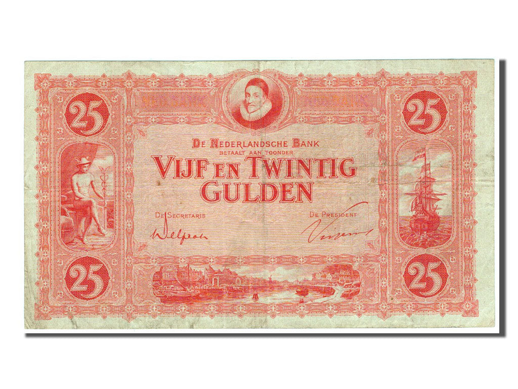 Netherlands, 25 Gulden, 1930, KM #46, EF(40-45), JY