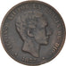 Coin, Spain, Alfonso XII, 10 Centimos, 1877, EF(40-45), Bronze, KM:675