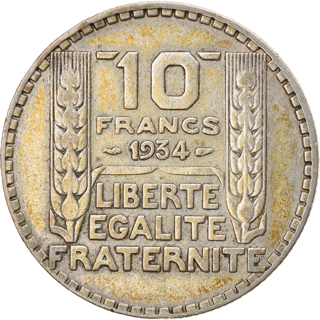 Coin, France, Turin, 10 Francs, 1934, Paris, VF(30-35), Silver, KM:878