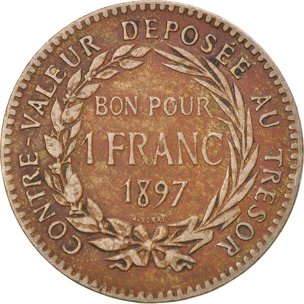 Monnaie, Martinique, Franc, 1897, Paris, TTB+, Copper-nickel, KM:41