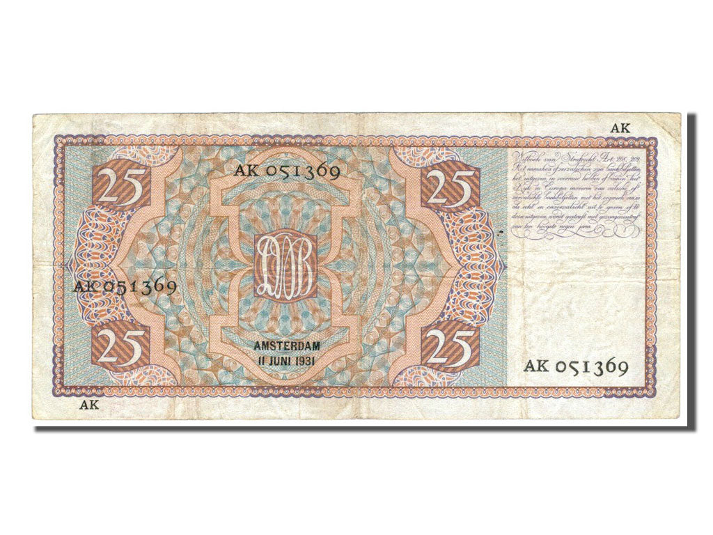 Netherlands, 25 Gulden, 1931, EF(40-45), AK