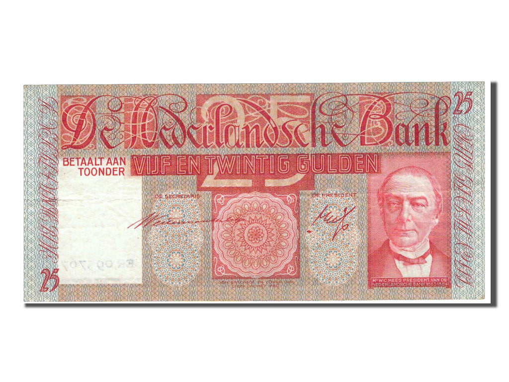 Netherlands, 25 Gulden, 1939, KM #50, EF(40-45), ER