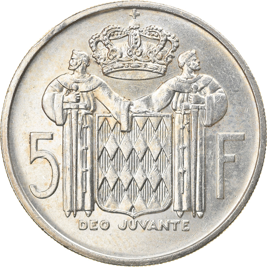 Coin, Monaco, Rainier III, 5 Francs, 1960, EF(40-45), Silver, KM:141