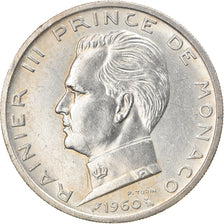 Coin, Monaco, Rainier III, 5 Francs, 1960, EF(40-45), Silver, KM:141