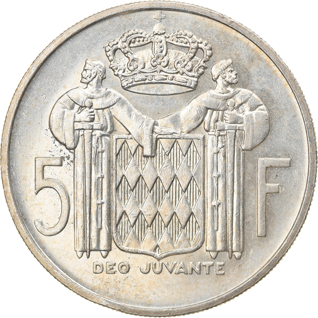 Coin, Monaco, Rainier III, 5 Francs, 1960, EF(40-45), Silver, KM:141