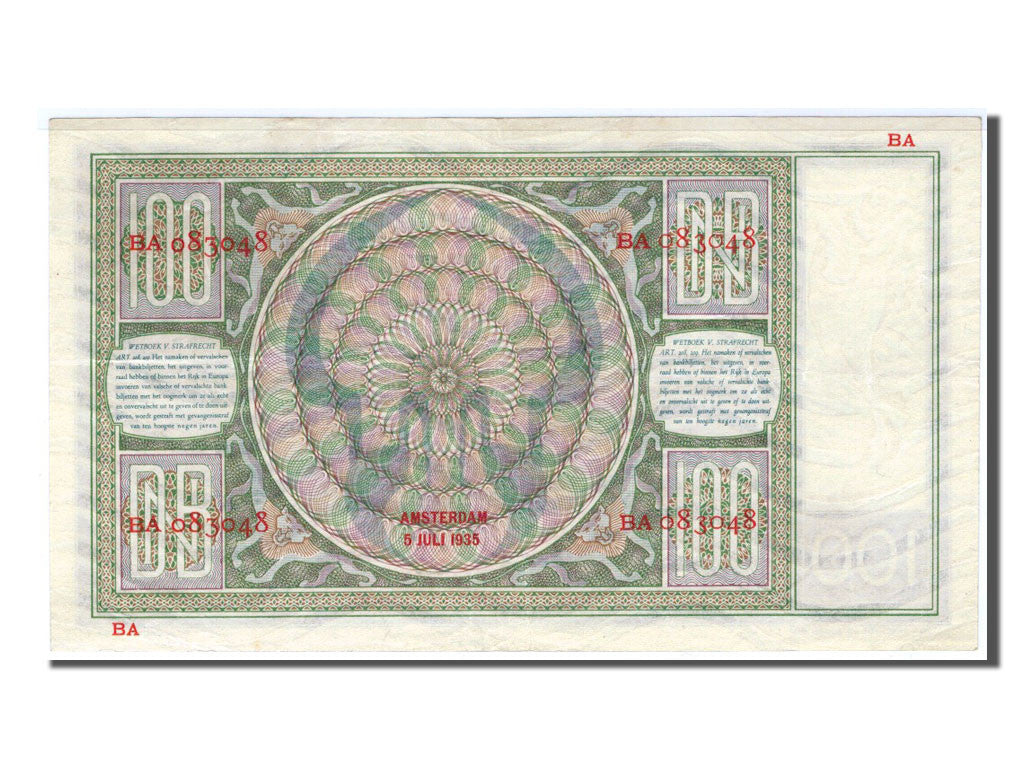 Banknote, Netherlands, 100 Gulden, 1935, AU(50-53)