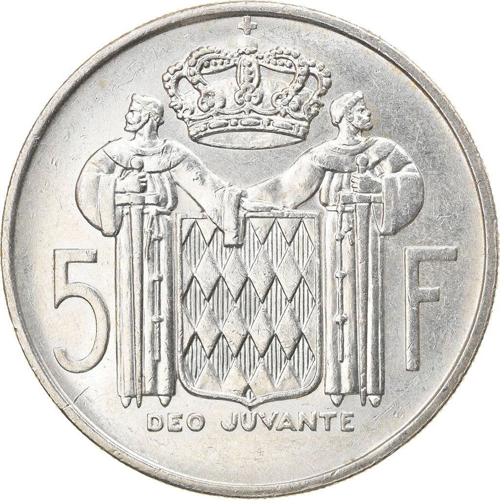 Coin, Monaco, Rainier III, 5 Francs, 1960, EF(40-45), Silver, KM:141