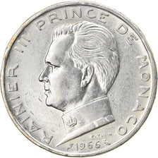 Moneda, Mónaco, Rainier III, 5 Francs, 1966, MBC+, Plata, KM:141, Gadoury:MC