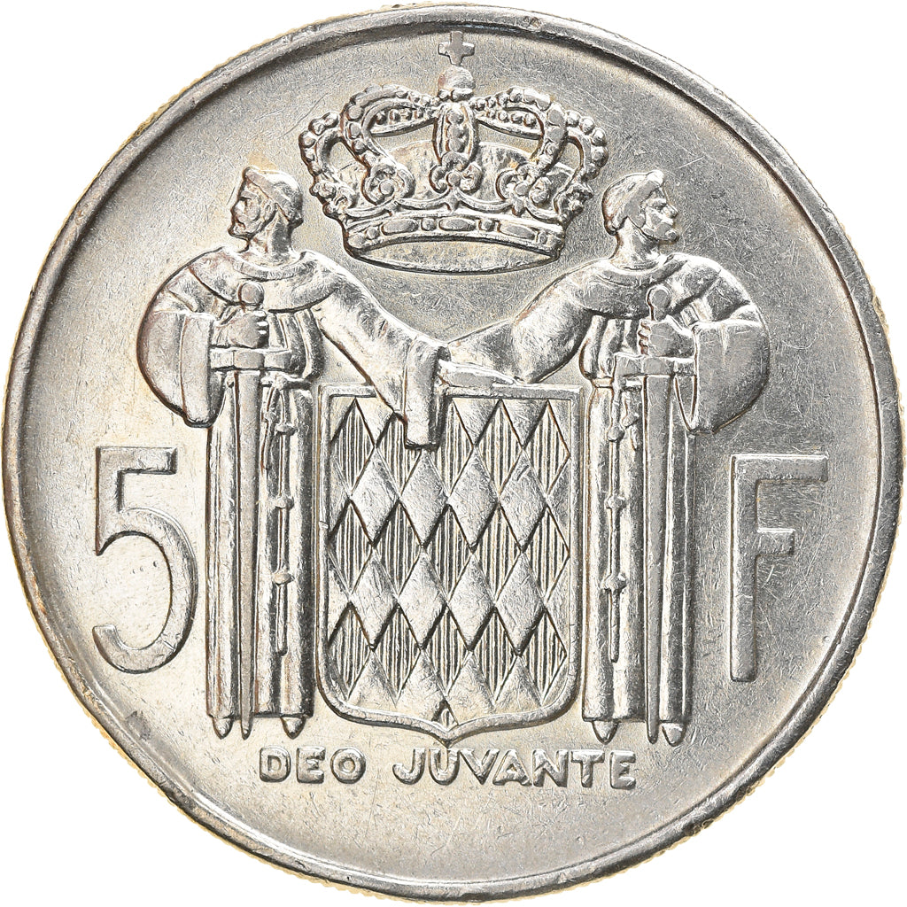 Coin, Monaco, Rainier III, 5 Francs, 1966, AU(50-53), Silver, KM:141, Gadoury:MC
