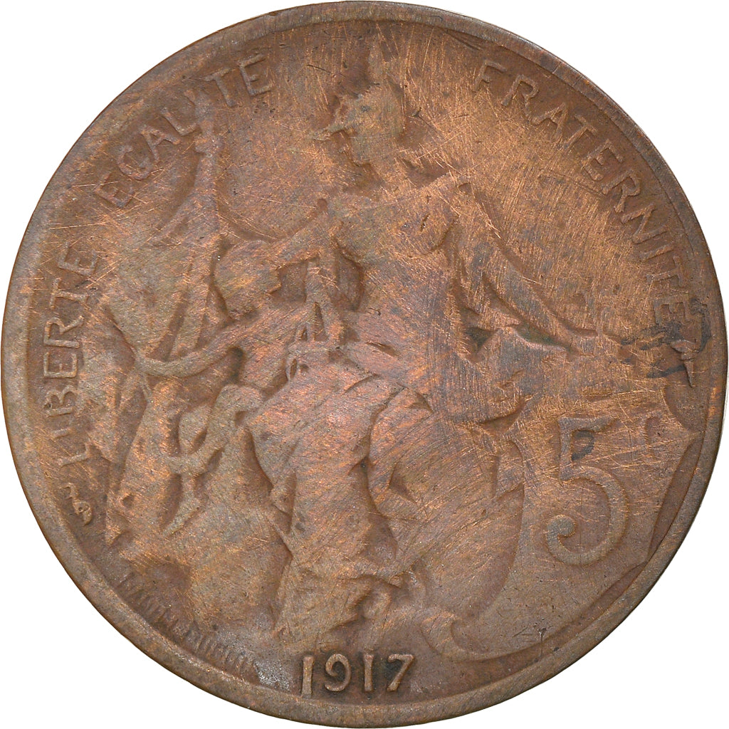 Coin, France, Dupuis, 5 Centimes, 1917, Paris, VF(20-25), Bronze, KM:842