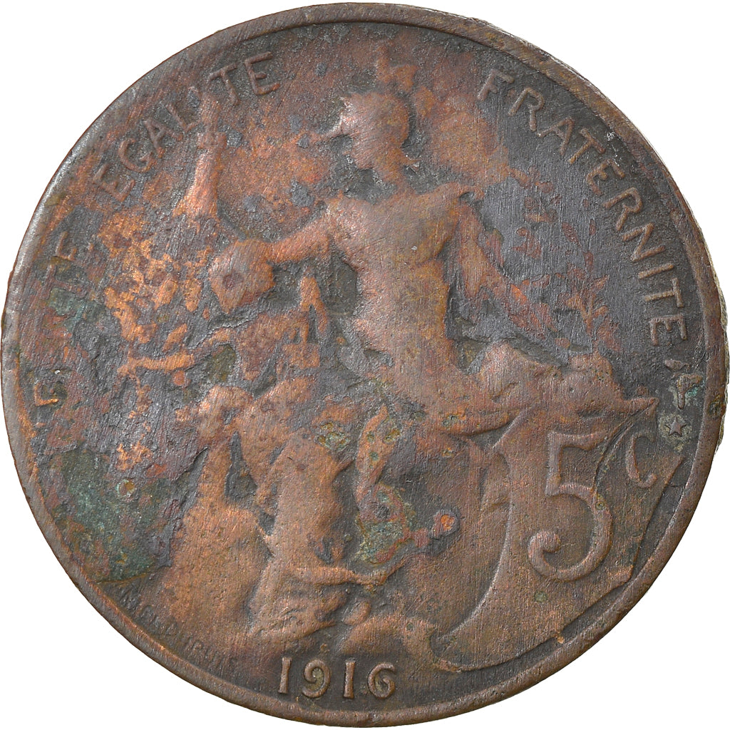 Coin, France, Dupuis, 5 Centimes, 1916, Paris, Etoile, F(12-15), Bronze, KM:842