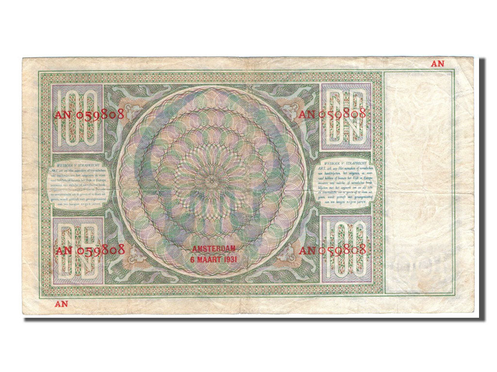 Banconote, Paesi Bassi, 100 Gulden, 1931, BB