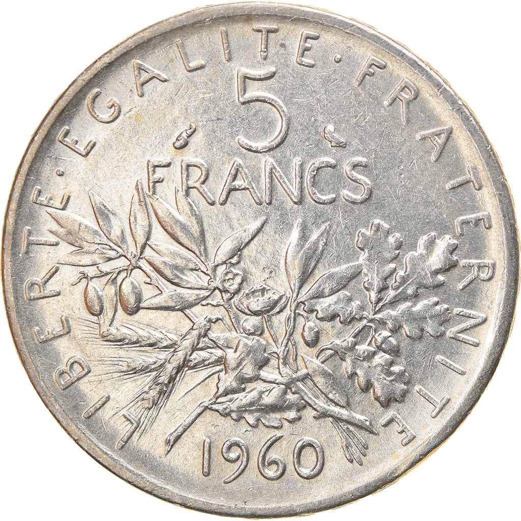 Coin, France, Semeuse, 5 Francs, 1960, Paris, AU(50-53), Silver, KM:926