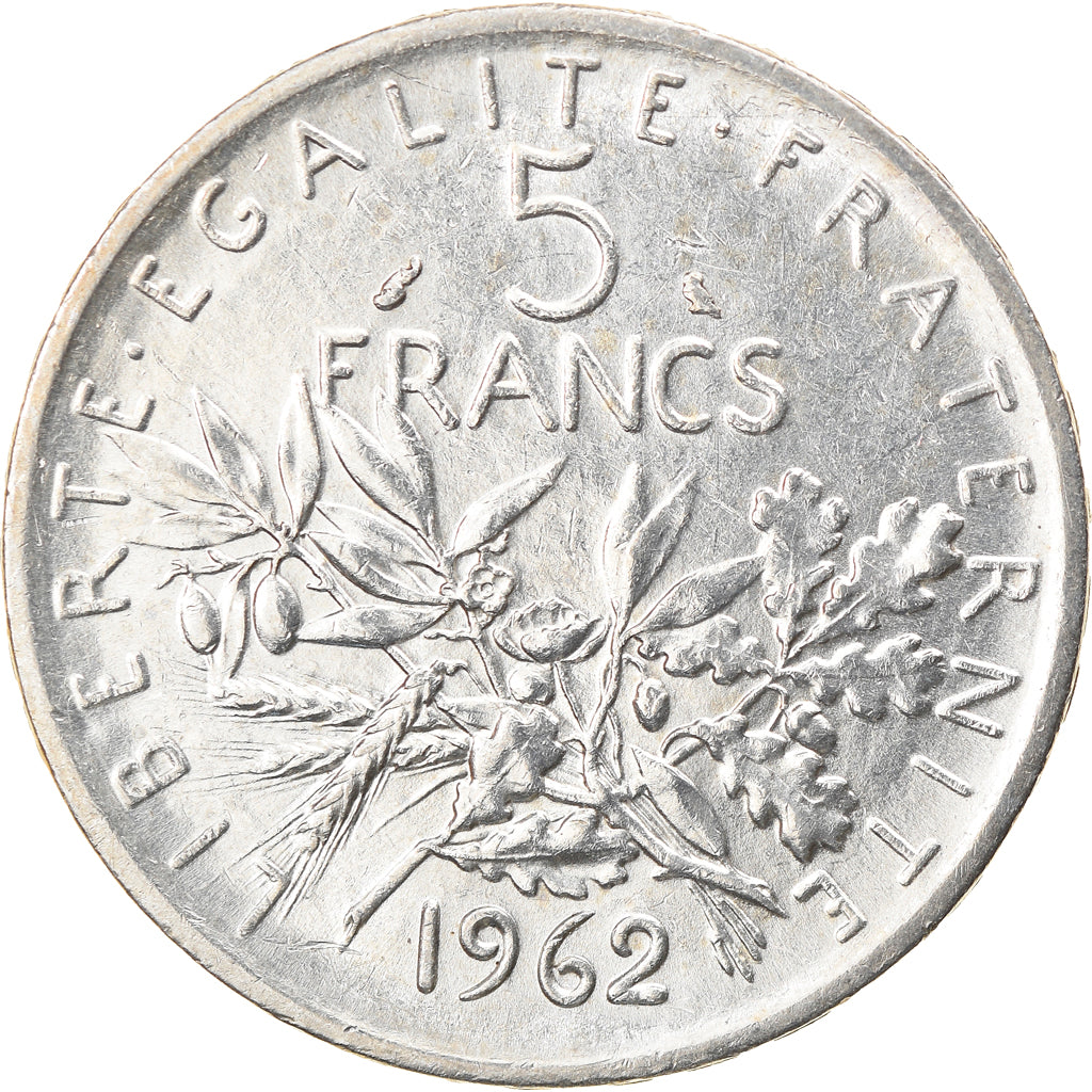 Coin, France, Semeuse, 5 Francs, 1962, Paris, AU(50-53), Silver, KM:926