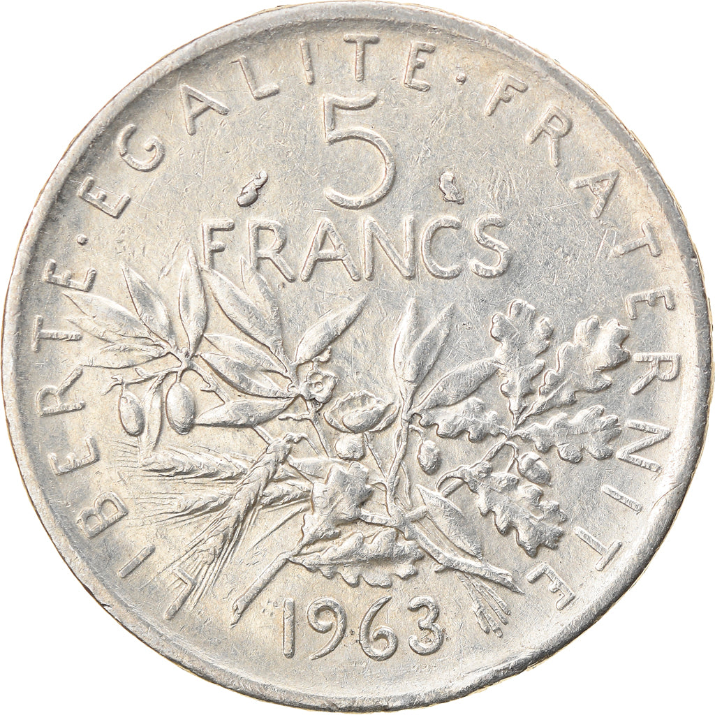 Coin, France, Semeuse, 5 Francs, 1963, Paris, EF(40-45), Silver, KM:926