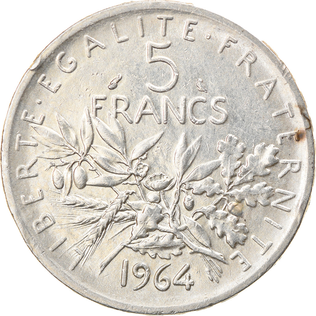 Coin, France, Semeuse, 5 Francs, 1964, Paris, AU(50-53), Silver, KM:926