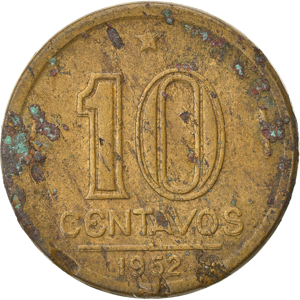 Monnaie, Brésil, 10 Centavos, 1952, TB, Aluminum-Bronze, KM:561