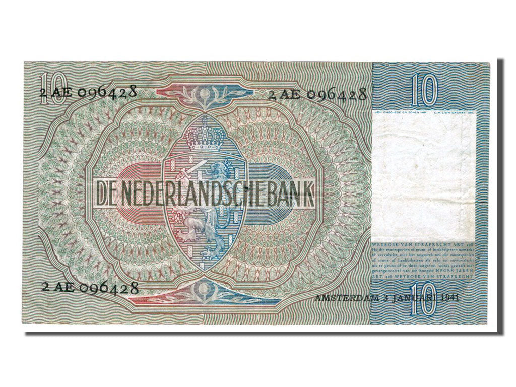 Pays-Bas, 10 Gulden type 1939-41, Pick 53