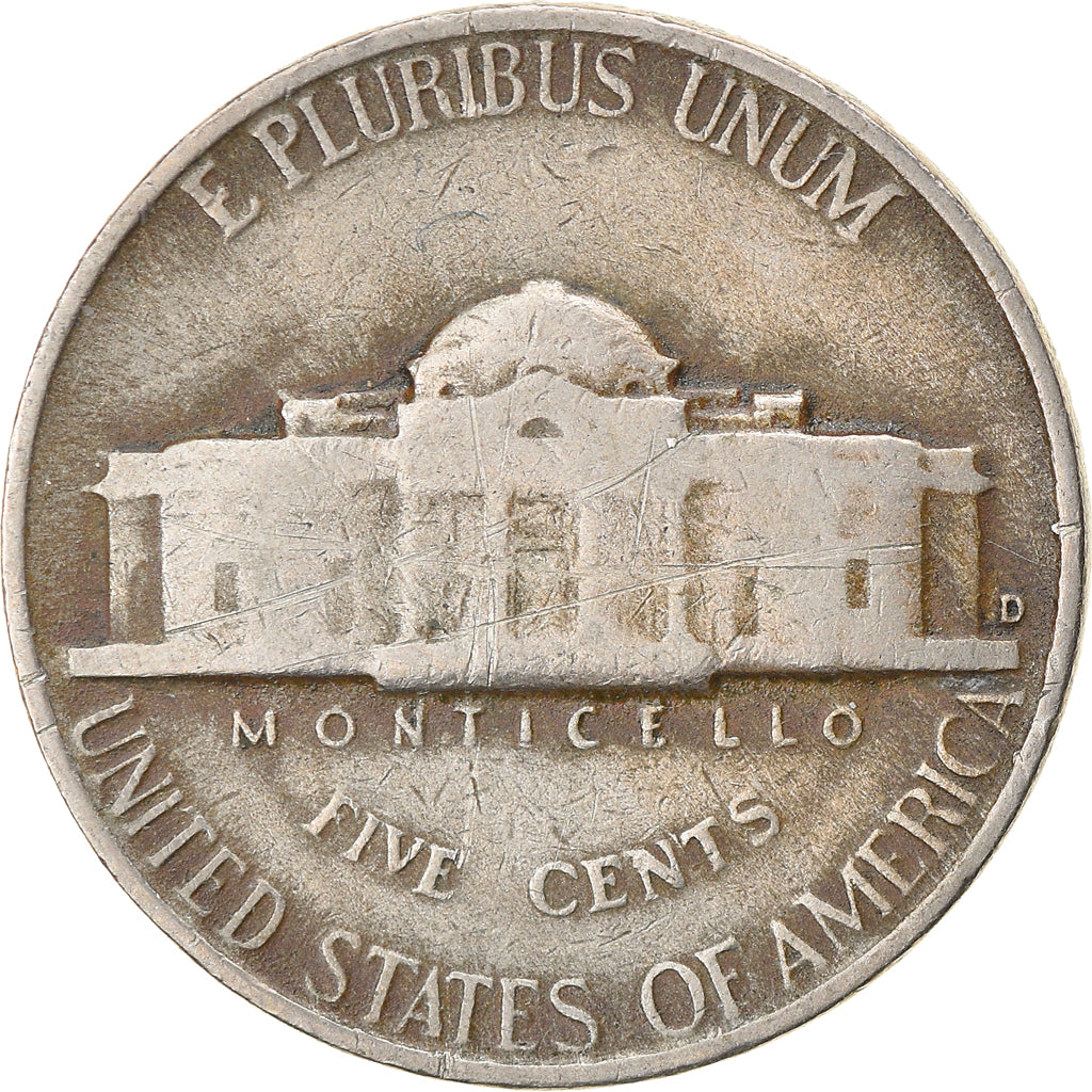Münze, Vereinigte Staaten, Jefferson Nickel, 5 Cents, 1949, U.S. Mint, Denver