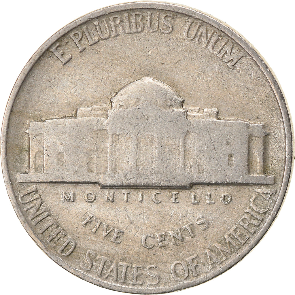 Monnaie, États-Unis, Jefferson Nickel, 5 Cents, 1960, U.S. Mint, Philadelphie