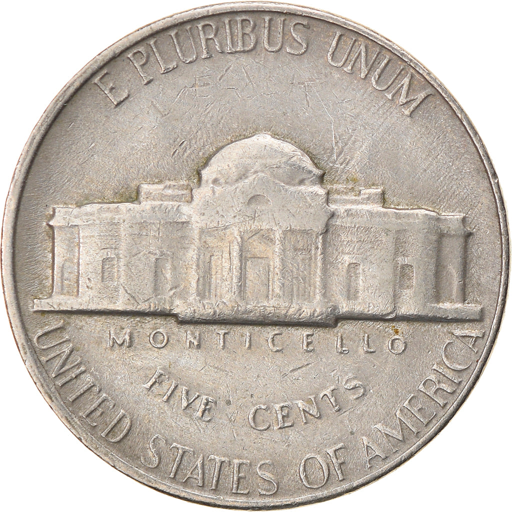 Coin, United States, Jefferson Nickel, 5 Cents, 1968, U.S. Mint, Denver