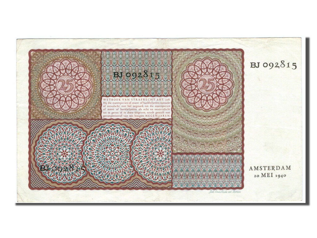 Paesi Bassi, 25 Gulden, 1940, BB+