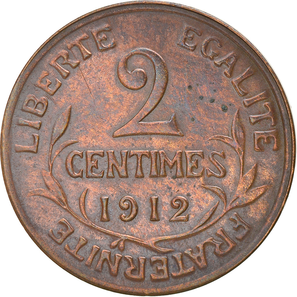Moneta, Francia, Dupuis, 2 Centimes, 1912, Paris, BB, Bronzo, KM:841