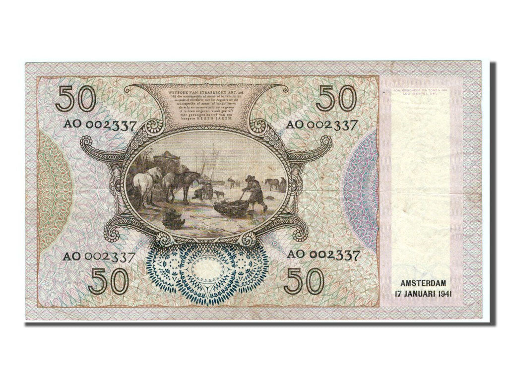 Netherlands, 50 Gulden, 1941, KM #58, EF(40-45), AO