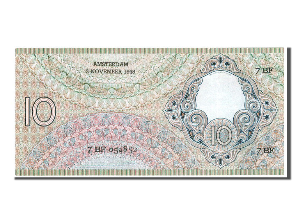 Paesi Bassi, 10 Gulden, 1943, SPL-